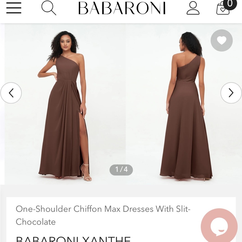 Chocolate One-Shoulder formal Dress